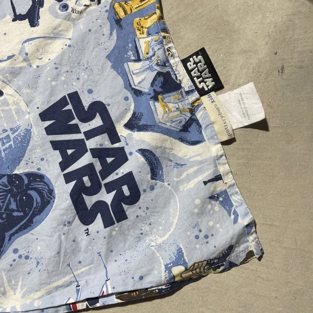 Y2K POTTERY BARN KIDS Star Wars Full Size New Hope Space Print Flat Sheet
